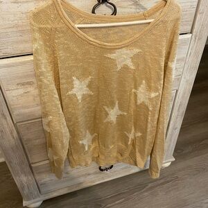 Star Patterned Beige Sweater